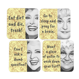 Gold4pcSetAGoldenGirls Hardboard Coaster Set of 4