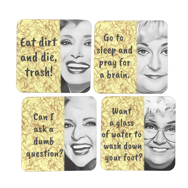 Gold4pcSetAGoldenGirls Hardboard Coaster Set of 4