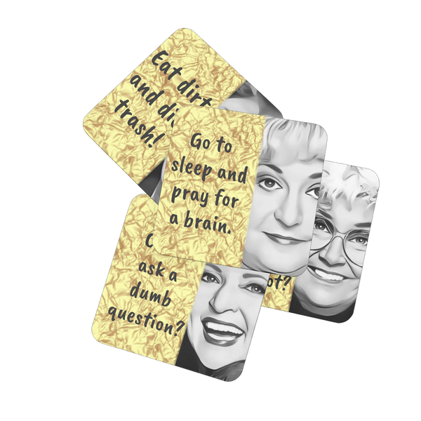 Gold4pcSetAGoldenGirls Hardboard Coaster Set of 4