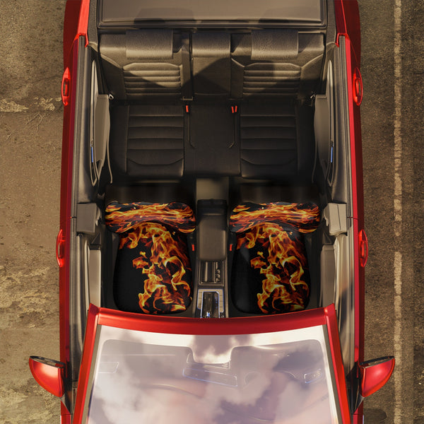 2pc Car Front Seat Covers fire flames,Christmas Housewarming Anniversary Birthday family gifts,New Car Graduation Gift, Halloween decor gift- Phone & Car Accessories-Car Parts & Accessories