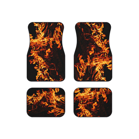 4pc Car Mats Fire Flames Front Back Set rubber backing,Christmas Housewarming Anniversary Birthday family gifts,New Car Graduation Gift- Phone & Car Accessories-Car Parts & Accessories
