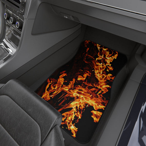 4pc Car Mats Fire Flames Front Back Set rubber backing,Christmas Housewarming Anniversary Birthday family gifts,New Car Graduation Gift- Phone & Car Accessories-Car Parts & Accessories