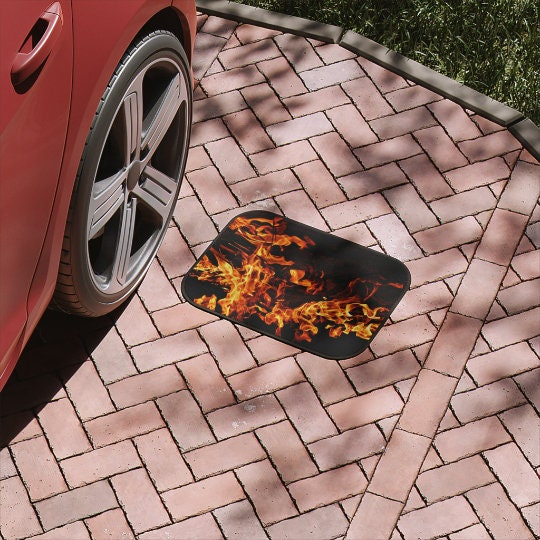 4pc Car Mats Fire Flames Front Back Set rubber backing,Christmas Housewarming Anniversary Birthday family gifts,New Car Graduation Gift- Phone & Car Accessories-Car Parts & Accessories