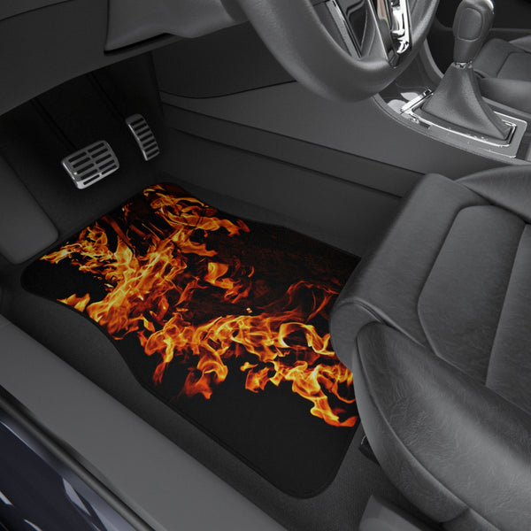 4pc Car Mats Fire Flames Front Back Set rubber backing,Christmas Housewarming Anniversary Birthday family gifts,New Car Graduation Gift- Phone & Car Accessories-Car Parts & Accessories