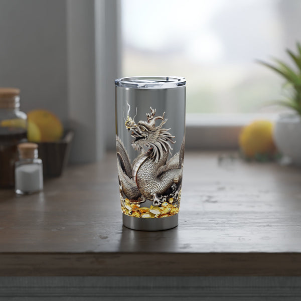 Personalized Silver Dragon Tumbler Ssteel 20oz 2024 Chinese New Year Lucky Dragon Gift for Dragon lover Road trip housewarming new job promo- Tumbler Mug Water Bottle-Tumblers & Water Glasses