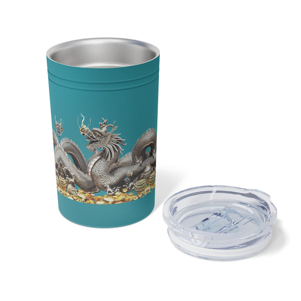 Personalized Vacuum Insulated Tumbler S/steel 11oz Silver Dragon 2024 Chinese New Year Vacation Gift for Dragon lovers Groomsmen bridesmaid- Tumbler Mug Water Bottle-Tumblers & Water Glasses