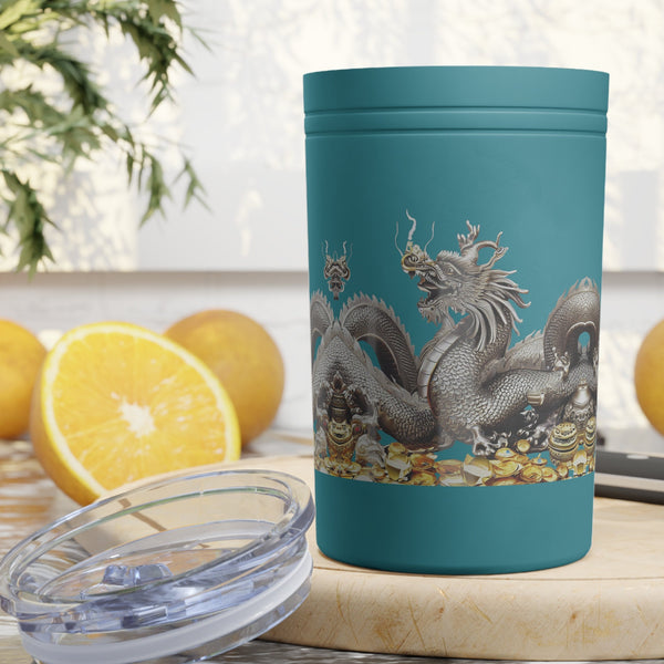 Personalized Vacuum Insulated Tumbler S/steel 11oz Silver Dragon 2024 Chinese New Year Vacation Gift for Dragon lovers Groomsmen bridesmaid- Tumbler Mug Water Bottle-Tumblers & Water Glasses