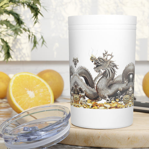 Personalized Vacuum Insulated Tumbler S/steel 11oz Silver Dragon 2024 Chinese New Year Vacation Gift for Dragon lovers Groomsmen bridesmaid- Tumbler Mug Water Bottle-Tumblers & Water Glasses