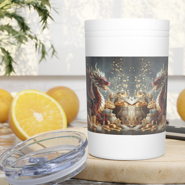Personalized Tumbler S/steel 11oz Double Dragon 2024 Chinese New Year Vacation Tumbler Christmas Gift for Dragon fan Groomsmen Housewarming- Tumbler Mug Water Bottle-Tumblers & Water Glasses