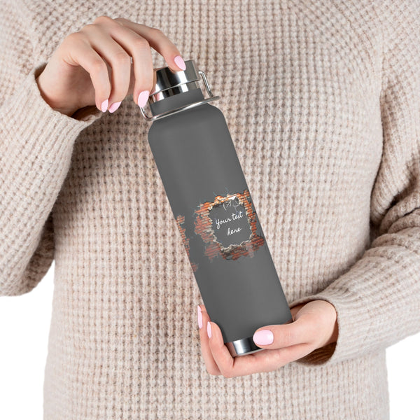 Personalized Brickwall 3D water Bottle ssteel Vacuum Insulated 22o vacation tumbler Gift for Christmas bridesmaid housewarming birthday job- Tumbler Mug Water Bottle-Water Bottles