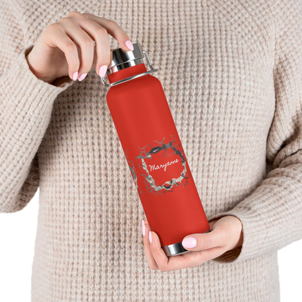 Personalized stone wall 3D water Bottle ssteel Vacuum Insulated 22o vacation tumbler Gift for Christmas bridesmaid housewarming birthday job- Tumbler Mug Water Bottle-Water Bottles