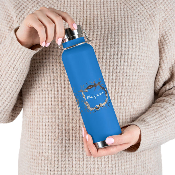 Personalized stone wall 3D water Bottle ssteel Vacuum Insulated 22o vacation tumbler Gift for Christmas bridesmaid housewarming birthday job- Tumbler Mug Water Bottle-Water Bottles