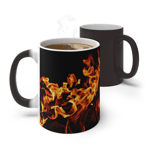 Fire flames ceramic mug Magic/normal Mug,Gift for Halloween retirement Graduation/Christmas//Valentine/Birthday/Thanksgiving/housewarming- Tumbler Mug Water Bottle-Mugs
