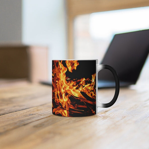 Fire flames ceramic mug Magic/normal Mug,Gift for Halloween retirement Graduation/Christmas//Valentine/Birthday/Thanksgiving/housewarming- Tumbler Mug Water Bottle-Mugs