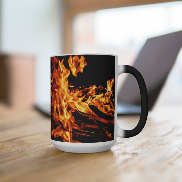 Fire flames ceramic mug Magic/normal Mug,Gift for Halloween retirement Graduation/Christmas//Valentine/Birthday/Thanksgiving/housewarming- Tumbler Mug Water Bottle-Mugs