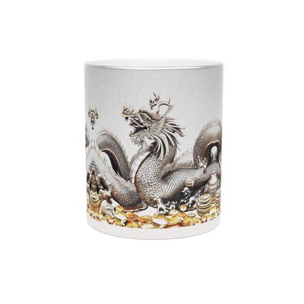 Personalized Silver Gold ceramic Mug Valentine Day dragon zodiac birthday gift for wife,gift for dragon fan hubby 2024 Chinese new year- Tumbler Mug Water Bottle-Mugs
