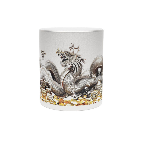 Personalized Metallic Mug Silver Gold 2024 Chinese new year of dragon gift for him her christmas birthday promotion graduation teachers- Tumbler Mug Water Bottle-Mugs