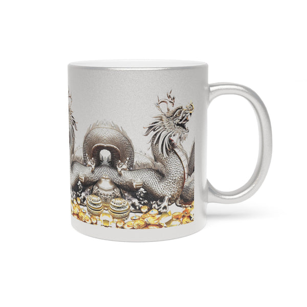 Personalized Silver Gold ceramic Mug Valentine Day dragon zodiac birthday gift for wife,gift for dragon fan hubby 2024 Chinese new year- Tumbler Mug Water Bottle-Mugs