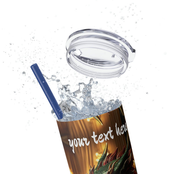 Personalized Skinny Tumbler Green Dragon S-steel Matte colors 20oz vacation beach tumbler Gift for Valentine housewarming birthday groomsmen- Tumbler Mug Water Bottle-Tumblers & Water Glasses