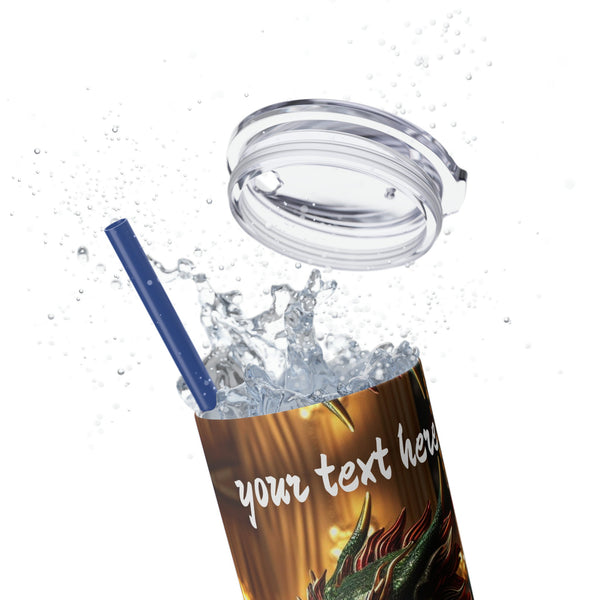 Personalized Skinny Tumbler Green Dragon S-steel Matte colors 20oz vacation beach tumbler Gift for Valentine housewarming birthday groomsmen- Tumbler Mug Water Bottle-Tumblers & Water Glasses