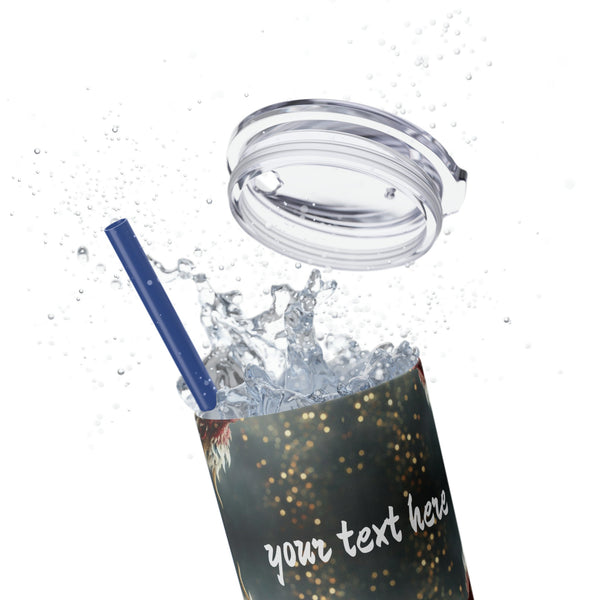 Personalized Skinny Tumbler Double Lucky Dragon Ssteel 20oz vacation tumbler Gift for Valentine Galentine housewarming birthday Dragon Fans- Tumbler Mug Water Bottle-Tumblers & Water Glasses