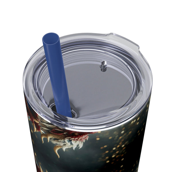 Personalized Skinny Tumbler Double Lucky Dragon Ssteel 20oz vacation tumbler Gift for Valentine Galentine housewarming birthday Dragon Fans- Tumbler Mug Water Bottle-Tumblers & Water Glasses