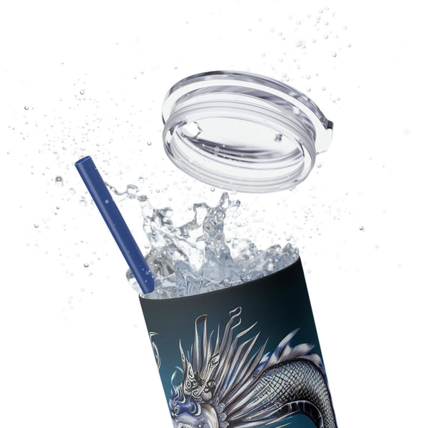 Personalized Skinny Tumbler Bluesilver Dragon S-steel vacation beach tumbler Gift for Valentine housewarming birthday groomsmen stag party- Tumbler Mug Water Bottle-Tumblers & Water Glasses
