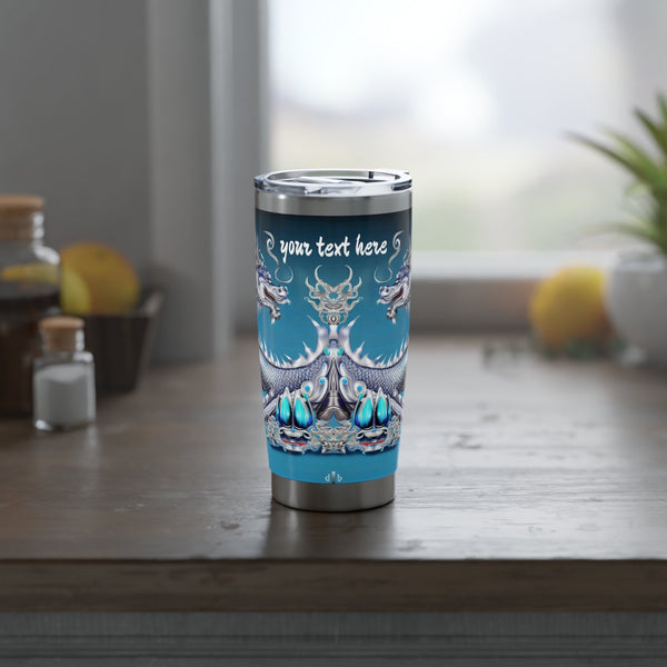 Personalized Blue Dragon Tumbler Ssteel 20oz 2024 Chinese New Year Lucky Dragon Gift for Christmas Dragon fan housewarming travel tumbler- Tumbler Mug Water Bottle-Tumblers & Water Glasses