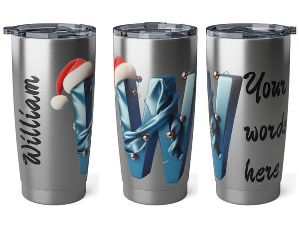 Personalized Monogram Tumbler Ssteel 20oz Gift for Bridal Shower Baby Shower housewarming new baby newlyweds bridesmaids groomsmen new job- Tumbler Mug Water Bottle-Tumblers & Water Glasses