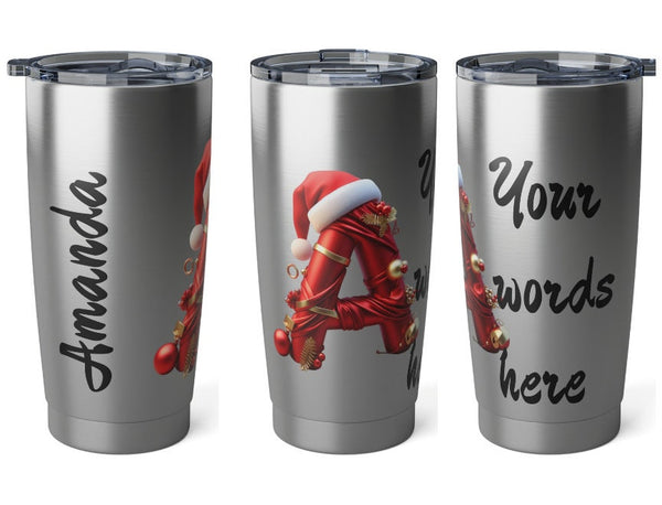 Personalized Monogram Tumbler Ssteel 20oz Gift for Bridal Shower Baby Shower housewarming new baby newlyweds bridesmaids groomsmen new job- Tumbler Mug Water Bottle-Tumblers & Water Glasses