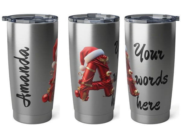 Personalized Monogram Tumbler Ssteel 20oz Gift for Bridal Shower Baby Shower housewarming new baby newlyweds bridesmaids groomsmen new job- Tumbler Mug Water Bottle-Tumblers & Water Glasses