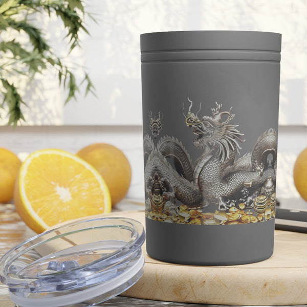Personalized Vacuum Insulated Tumbler S/steel 11oz Silver Dragon 2024 Chinese New Year Vacation Gift for Dragon lovers Groomsmen bridesmaid- Tumbler Mug Water Bottle-Tumblers & Water Glasses