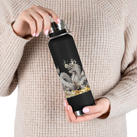 Personalized Silver Dragon water Bottle ssteel Vacuum Insulated 22oz 2024 Chinese New Year vacation tumbler Gift for bridesmaid Dragon lover- Tumbler Mug Water Bottle-Water Bottles