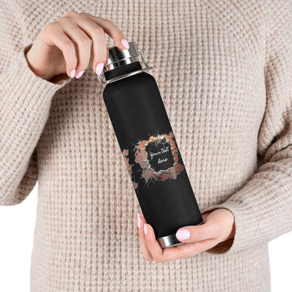 Personalized Brickwall 3D water Bottle ssteel Vacuum Insulated 22o vacation tumbler Gift for Christmas bridesmaid housewarming birthday job- Tumbler Mug Water Bottle-Water Bottles