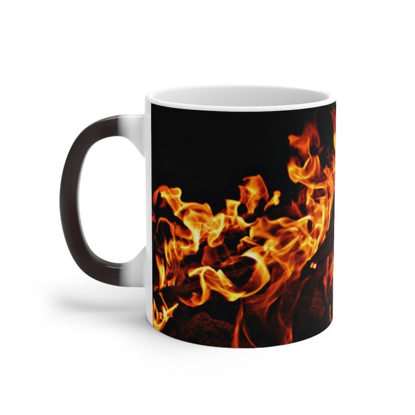 Fire flames ceramic mug Magic/normal Mug,Gift for Halloween retirement Graduation/Christmas//Valentine/Birthday/Thanksgiving/housewarming- Tumbler Mug Water Bottle-Mugs