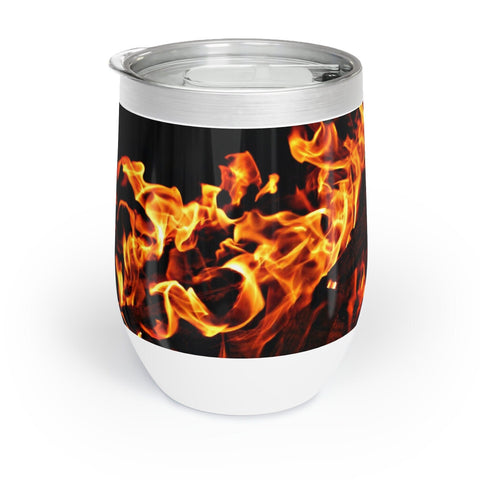 Halloween bonfire decor gift insulated Chill Wine Tumbler Fire Flames|housewarming baby shower wedding anniversary gift|birthday celebration- Tumbler Mug Water Bottle-Tumblers & Water Glasses