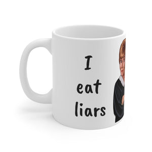 Judge Judy Mug I eat liars for breakfast,Funny quote Sarcastic Judge Judy Magic/Normal Mug,Gift for Christmas/Thanksgiving/Birthday/Judy Fan- Tumbler Mug Water Bottle-Mugs