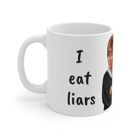 Judge Judy Mug I eat liars for breakfast,Funny quote Sarcastic Judge Judy Magic/Normal Mug,Gift for Christmas/Thanksgiving/Birthday/Judy Fan- Tumbler Mug Water Bottle-Mugs