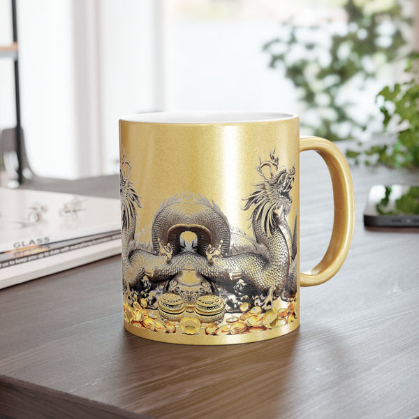 Personalized Silver Gold ceramic Mug Valentine Day dragon zodiac birthday gift for wife,gift for dragon fan hubby 2024 Chinese new year- Tumbler Mug Water Bottle-Mugs