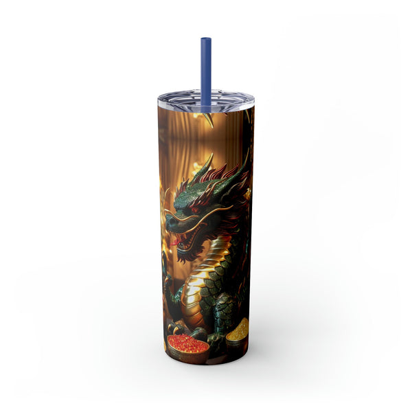 Personalized Skinny Tumbler Green Dragon S-steel Matte colors 20oz vacation beach tumbler Gift for Valentine housewarming birthday groomsmen- Tumbler Mug Water Bottle-Tumblers & Water Glasses