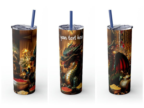 Personalized Skinny Tumbler Green Dragon S-steel Matte colors 20oz vacation beach tumbler Gift for Valentine housewarming birthday groomsmen- Tumbler Mug Water Bottle-Tumblers & Water Glasses