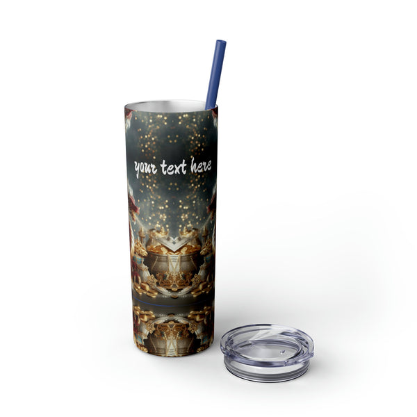 Personalized Skinny Tumbler Double Lucky Dragon Ssteel 20oz vacation tumbler Gift for Valentine Galentine housewarming birthday Dragon Fans- Tumbler Mug Water Bottle-Tumblers & Water Glasses