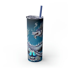 Personalized Skinny Tumbler Bluesilver Dragon S-steel vacation beach tumbler Gift for Valentine housewarming birthday groomsmen stag party- Tumbler Mug Water Bottle-Tumblers & Water Glasses