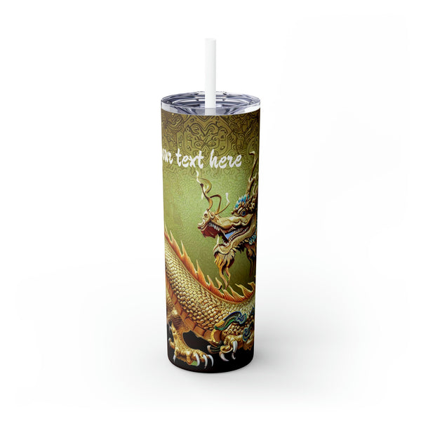 Personalized Skinny Tumbler Jade Golden Dragon S-steel vacation beach tumbler Gift for Valentine housewarming birthday groomsmen stag party- Tumbler Mug Water Bottle-Tumblers & Water Glasses