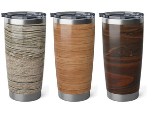 Personalized Faux Wood look Tumbler Ssteel 20oz vacation tumbler Gift for Christmas New Year housewarming bridesmaid groomsman new job promo- Tumbler Mug Water Bottle-Tumblers & Water Glasses