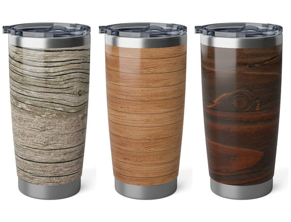 Personalized Faux Wood look Tumbler Ssteel 20oz vacation tumbler Gift for Christmas New Year housewarming bridesmaid groomsman new job promo- Tumbler Mug Water Bottle-Tumblers & Water Glasses