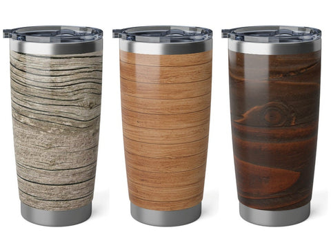 Personalized Faux Wood look Tumbler Ssteel 20oz vacation tumbler Gift for Christmas New Year housewarming bridesmaid groomsman new job promo- Tumbler Mug Water Bottle-Tumblers & Water Glasses
