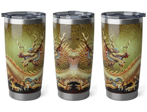 Personalized Jade Dragon Tumbler Ssteel 20oz 2024 Chinese New Year Lucky Dragon Gift for Christmas Dragon fan housewarming travel tumbler- Tumbler Mug Water Bottle-Tumblers & Water Glasses