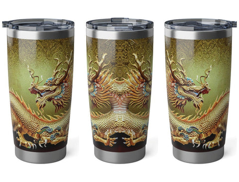 Personalized Jade Dragon Tumbler Ssteel 20oz 2024 Chinese New Year Lucky Dragon Gift for Christmas Dragon fan housewarming travel tumbler- Tumbler Mug Water Bottle-Tumblers & Water Glasses