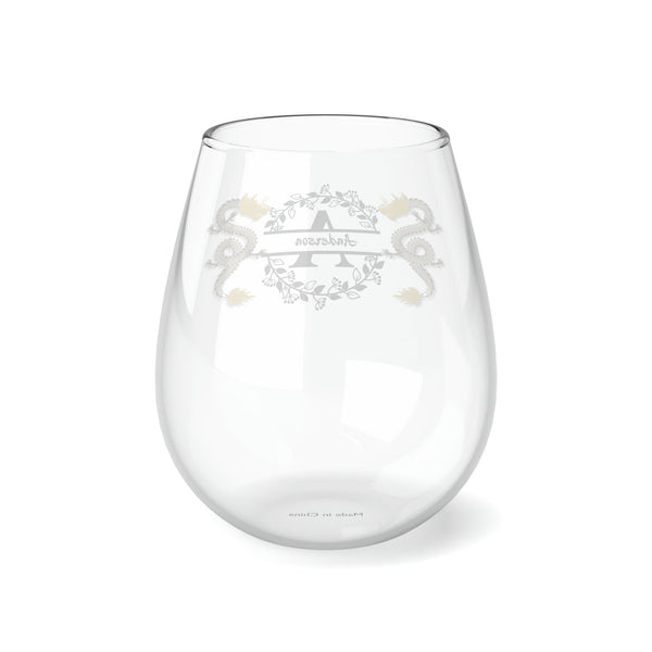 Personalized Name Cracked Wall Wine Glass monogram wreath,custom name glass gift for bridesmaid wedding christmas baby christening new job- Tumbler Mug Water Bottle-Wine Glasses & Charms